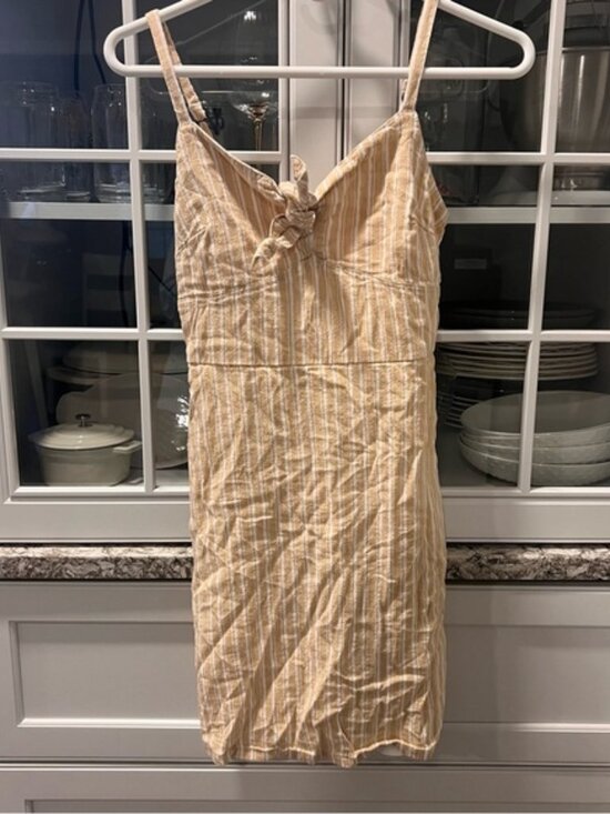 Dresses & Skirts - Hollister Beige Striped Mini Dress